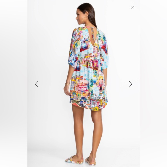 Johnny Was Cannes A-Line Cover Up Dress Blue Seaside Size 1X NWT - Picture 2 of 8